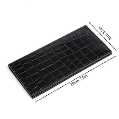 Men's Stone Pattern Leather Long Wallet Card Holder Cash Purse Clutch Bag