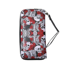 Men's Skull Snake Skeleton Hand Long Wallet Vintage Leather Zipper Coin
