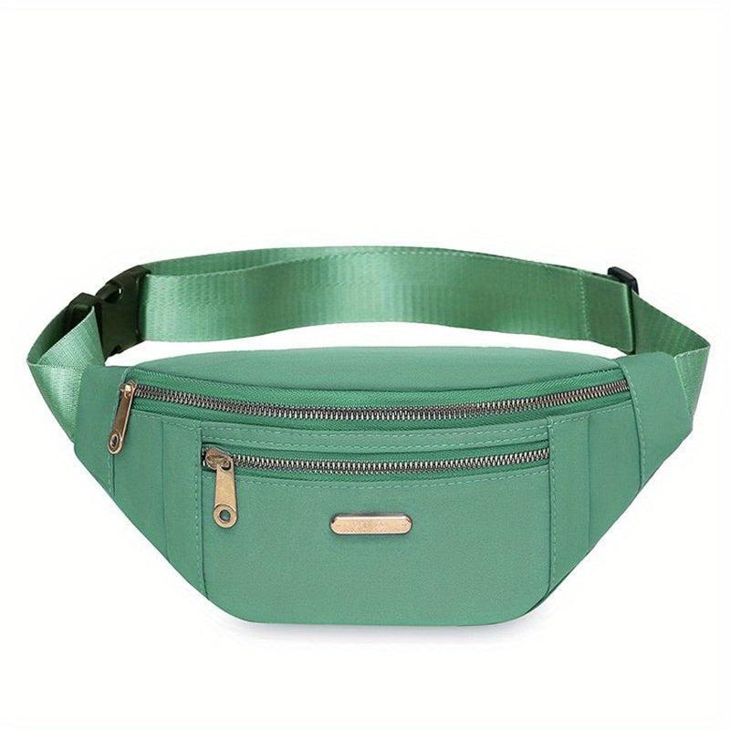 Outdoor Sports Fanny Pack Double Zipper Crossbody Bag for Hiking Running Cycling
