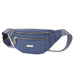 Outdoor Sports Fanny Pack Double Zipper Crossbody Bag for Hiking Running Cycling