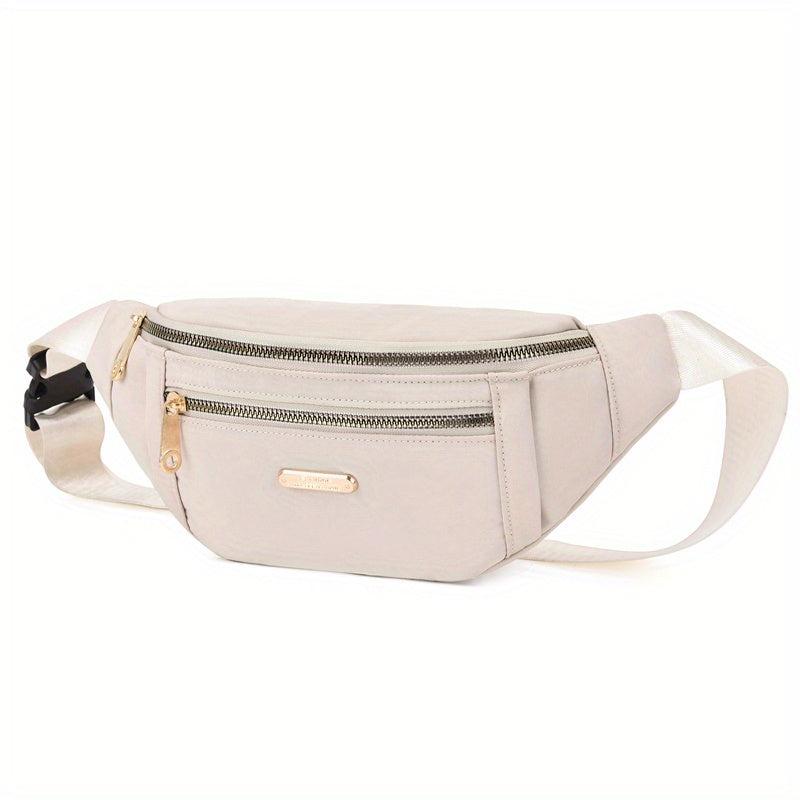 Outdoor Sports Fanny Pack Double Zipper Crossbody Bag for Hiking Running Cycling