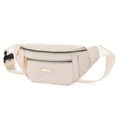 Outdoor Sports Fanny Pack Double Zipper Crossbody Bag for Hiking Running Cycling