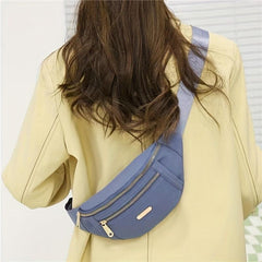 Outdoor Sports Fanny Pack Double Zipper Crossbody Bag for Hiking Running Cycling