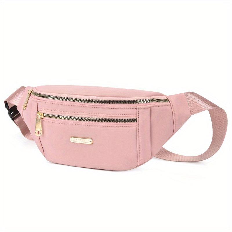 Outdoor Sports Fanny Pack Double Zipper Crossbody Bag for Hiking Running Cycling