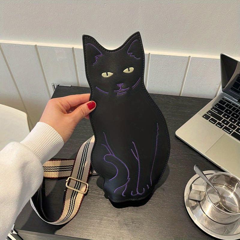 Cat Shaped Chest Bag Cartoon Anime Sling Bag Faux Leather Crossbody Bag