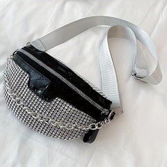 Rhinestone Chest Bag Glitter Crossbody Holographic Waist Purse