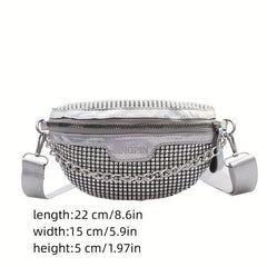 Rhinestone Chest Bag Glitter Crossbody Holographic Waist Purse