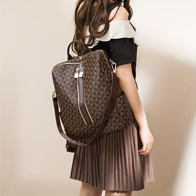 2pcs Backpack And Handbag Set Waterproof Double Shoulder Bag Crossbody Bag