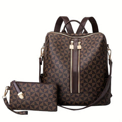 2pcs Backpack And Handbag Set Waterproof Double Shoulder Bag Crossbody Bag