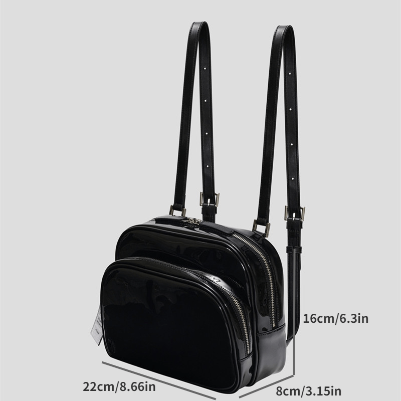 Personality Backpack Versatile Casual Solid Backpack For Women PU Leather