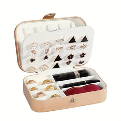Double Layer Jewelry Box Ring & Necklace Storage Organizer