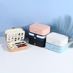 Double Layer Jewelry Box Ring & Necklace Storage Organizer