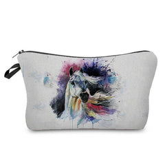 Horse Print Makeup Pouch Zipper Cosmetic Bag