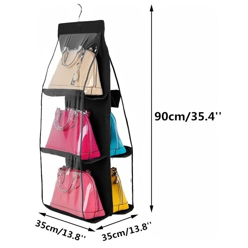 Over The Door Hanging Closet Purse Handbag Storage Organizer