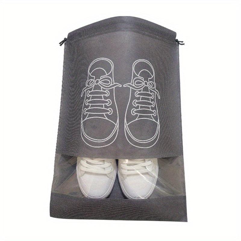 5pcs Non woven Shoes Bag Dustproof Drawstring Transparent Storage Bag