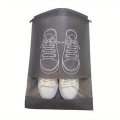 5pcs Non woven Shoes Bag Dustproof Drawstring Transparent Storage Bag