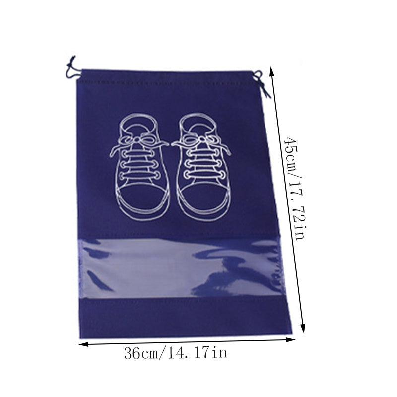 5pcs Non woven Shoes Bag Dustproof Drawstring Transparent Storage Bag
