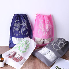 5pcs Non woven Shoes Bag Dustproof Drawstring Transparent Storage Bag