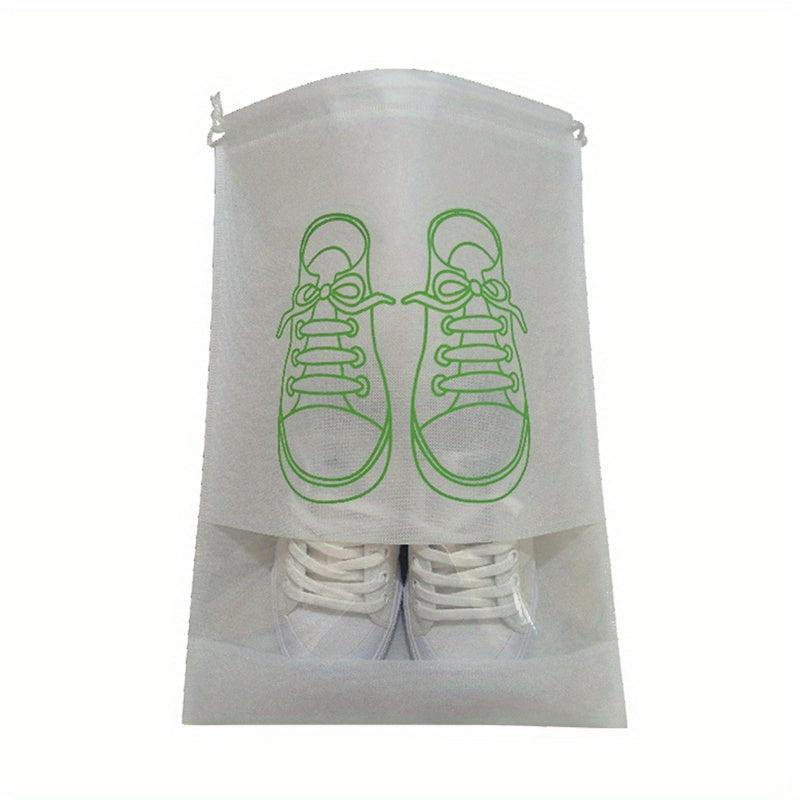 5pcs Non woven Shoes Bag Dustproof Drawstring Transparent Storage Bag