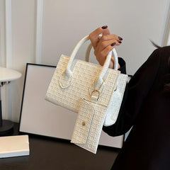 Mini Square Crossbody Bag With Clutch Purse PU Leather Shoulder Bag
