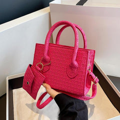 Mini Square Crossbody Bag With Clutch Purse PU Leather Shoulder Bag