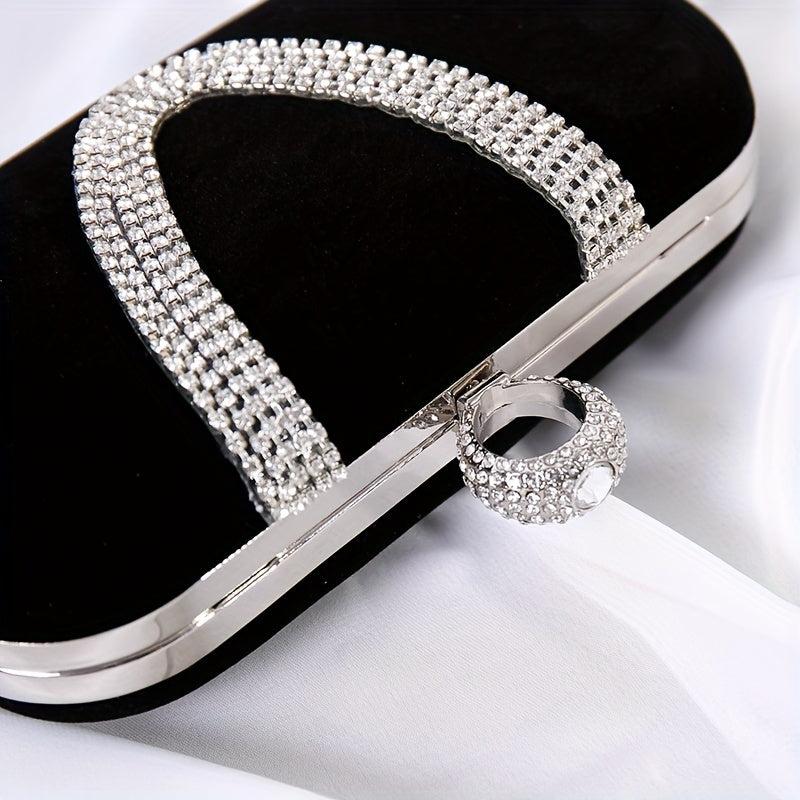 Rhinestone Decor Banquet Clutch Dinner Bag