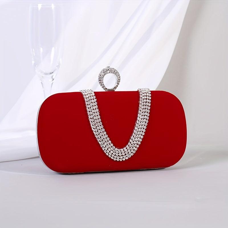 Rhinestone Decor Banquet Clutch Dinner Bag