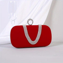 Rhinestone Decor Banquet Clutch Dinner Bag