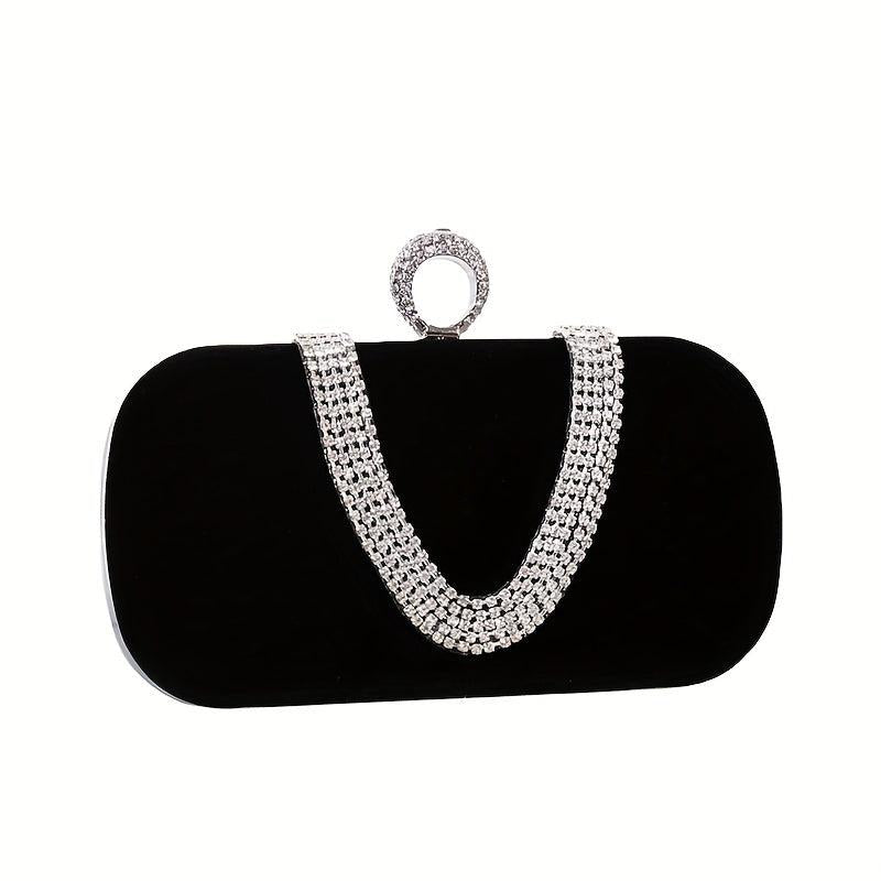 Rhinestone Decor Banquet Clutch Dinner Bag