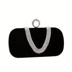 Rhinestone Decor Banquet Clutch Dinner Bag