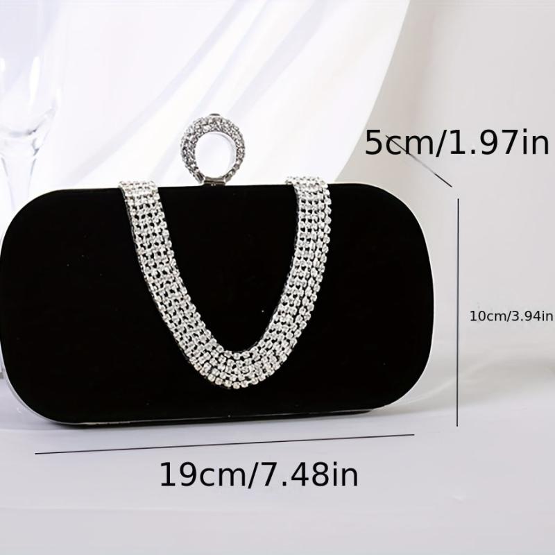 Rhinestone Decor Banquet Clutch Dinner Bag