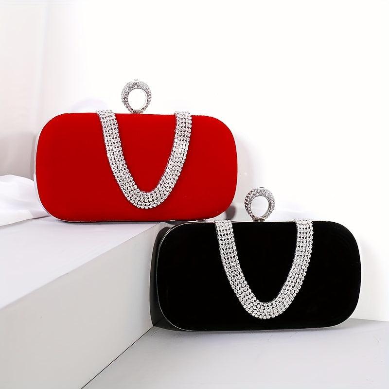 Rhinestone Decor Banquet Clutch Dinner Bag