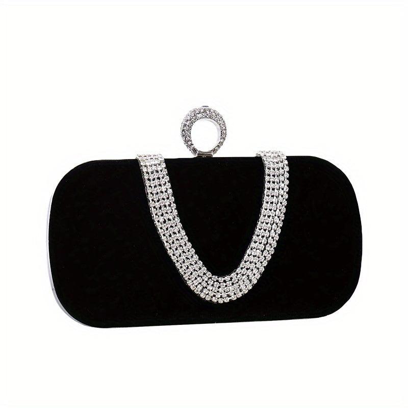 Rhinestone Decor Banquet Clutch Dinner Bag