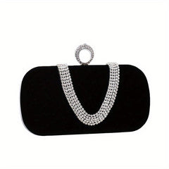 Rhinestone Decor Banquet Clutch Dinner Bag