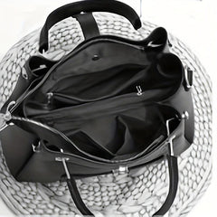 PU Leather Handbag Crossbody Bag With Plush Ball Satchel Purse