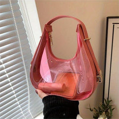 Mini Transparent Crescent Shoulder Bag Clear Acrylic Y2K Underarm Bag