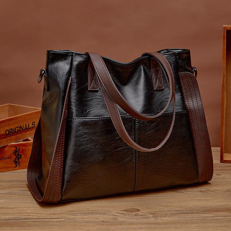 Large Capacity Faux Leather Tote Bag Shoulder Bag
