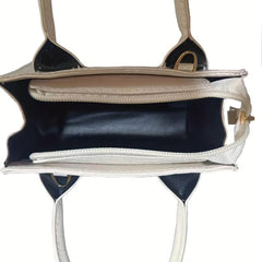 Portable Square Handbag Detachable Strap Zipper Shoulder Bag