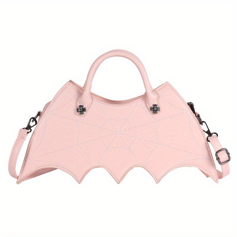 Y2K Bat Spider Web Handbag Vintage Faux Leather Crossbody Bag