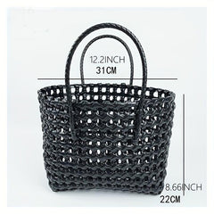 Beach Bag PVC Handbag Waterproof Hollow Out Woven Summer Travel