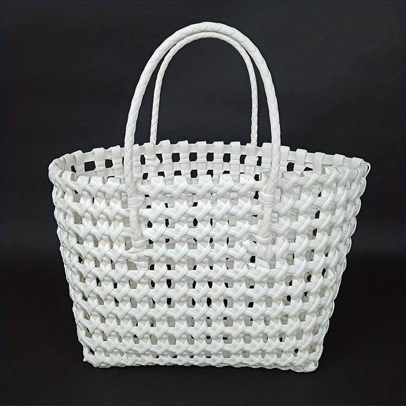 Beach Bag PVC Handbag Waterproof Hollow Out Woven Summer Travel