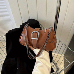 Y2K Chain Shoulder Bag Punk Studded Decor Underarm Purse