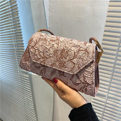 Classic Solid Shoulder Bag Ruched Pattern Armpit Bag