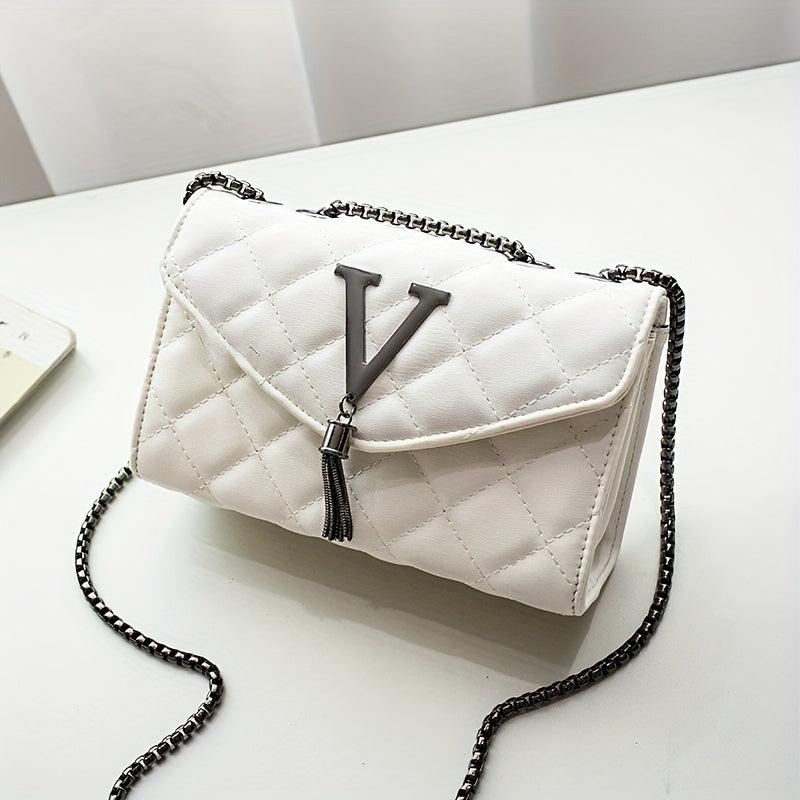 Quilted Tassel Decor Shoulder Bag Crossbody Handbag