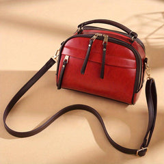 Vintage Contrast Crossbody Bag Small Round Purses For Everyday