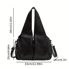 Large Capacity Soft Hobo Bag PU Leather Tote Bag Women's Shoulder Handbag