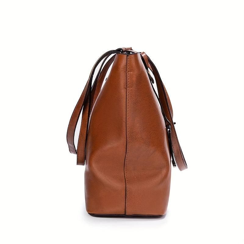 Vintage Large Capacity Tote Bag Retro Top Handle Satchel Bag Women's Handbag
