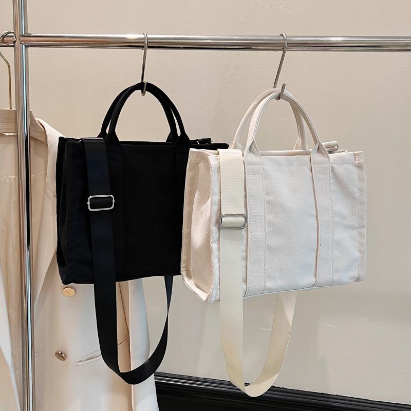 Solid Tote Bag Large Capacity Crossbody Bag Reusable Shopping Bag