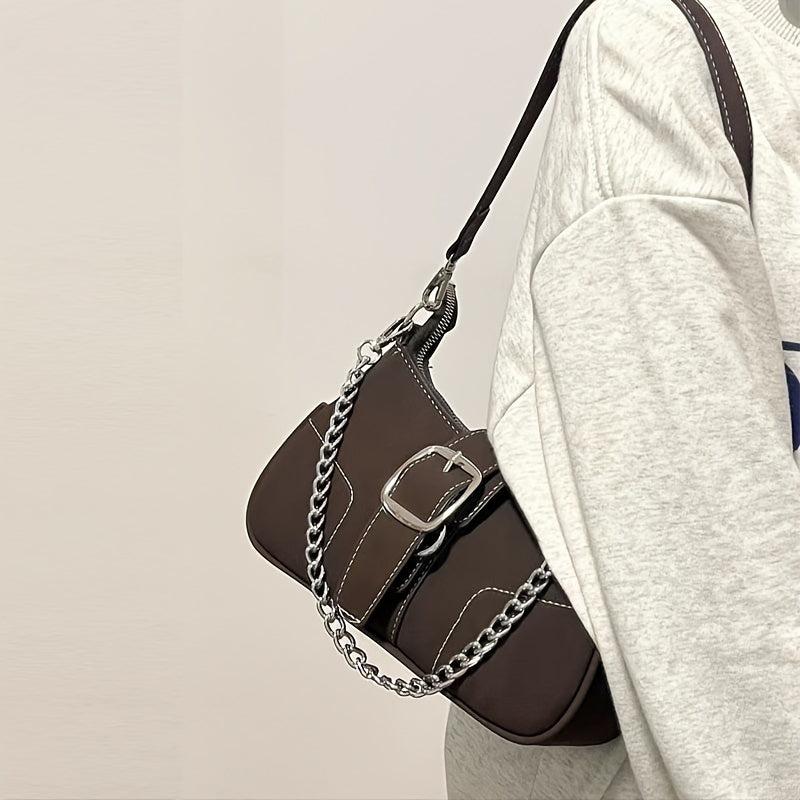 Y2K Baguette Bag Chain Crossbody Purse for Women