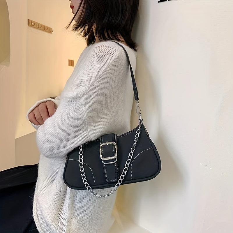 Y2K Baguette Bag Chain Crossbody Purse for Women